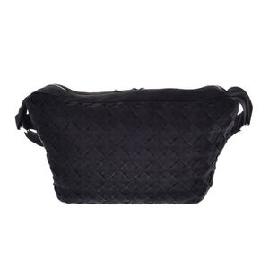 BOTTEGA VENETA Canvas Shoulder Bag Black Webbing